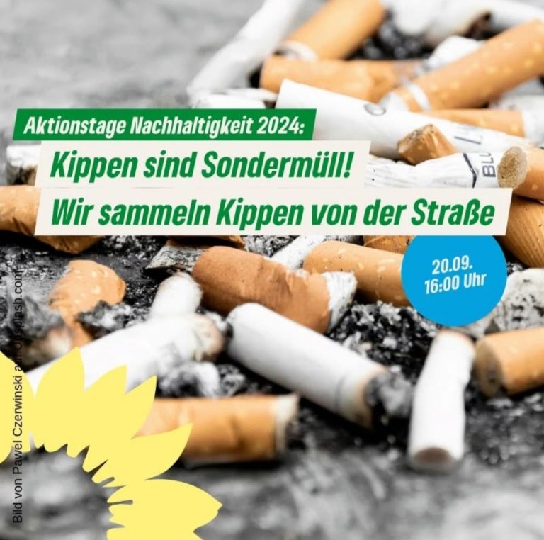 Sondermüll! Wir sammeln Kippen von der Straße – Viersener Grüne laden zu Sammelaktion ein