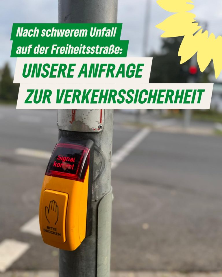 Nach Unfall auf der Freiheitsstraße: Grüne stellen Anfrage zur Verkehrssicherheit