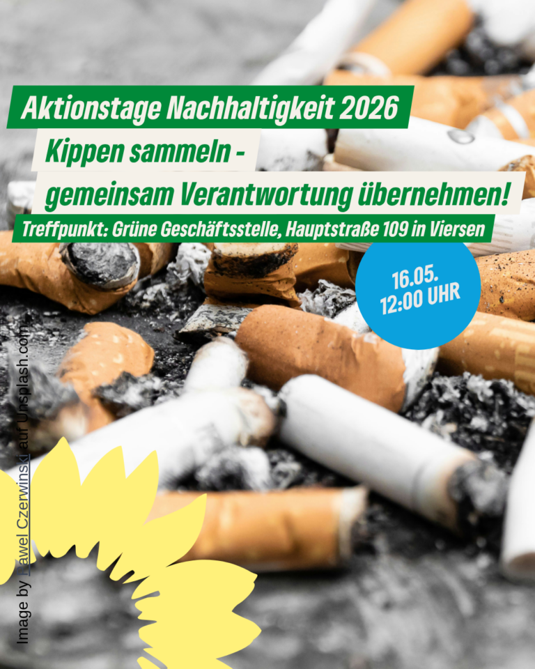 Kippen sammeln für Viersen: Grüne setzen Zeichen für Nachhaltigkeit im Alltag