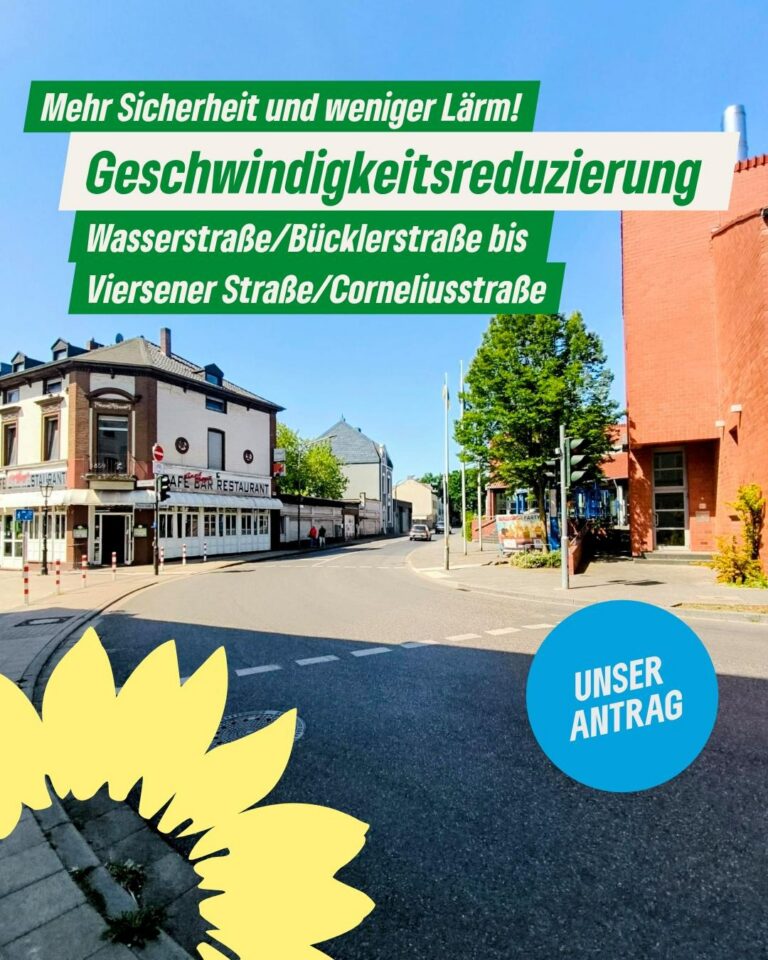 Antrag auf eine streckenbezogene Geschwindigkeitsreduzierung im Bereich Wasserstraße/Viersener Straße